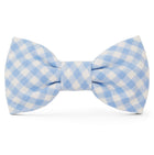 Sky Blue Gingham Dog Bow Tie