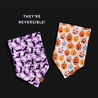 Spooky Season Reversible Dog Bandana and Jack-o’-Lanterns Reversible Dog Bandana from The Foggy Dog