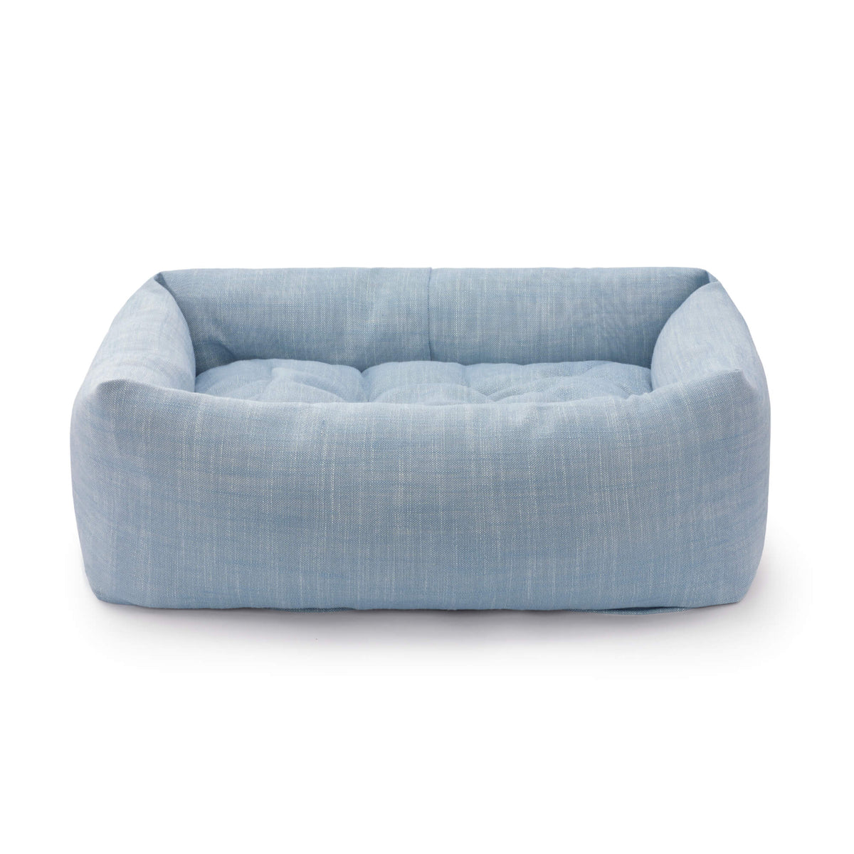 Chambray Blue Bolster Dog Bed from The Foggy Dog