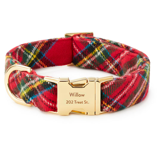 Tartan Plaid Flannel Dog Collar view 1