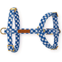 Lake Blue Gingham Dog Harness from The Foggy Dog