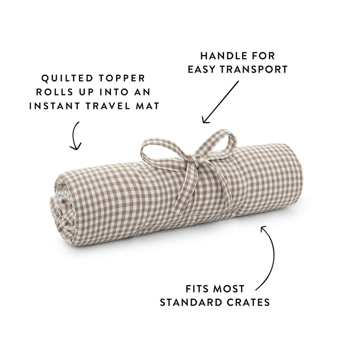Mushroom Brown Gingham Bolster Dog Bed from The Foggy Dog