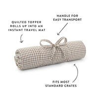 Mushroom Brown Gingham Bolster Dog Bed from The Foggy Dog
