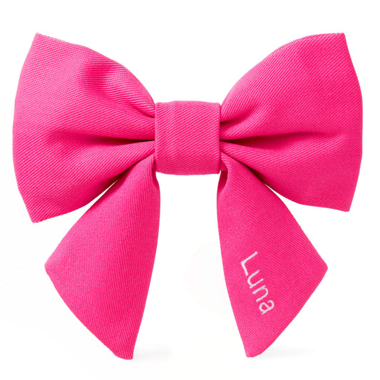 Hot Pink Lady Dog Bow view 1