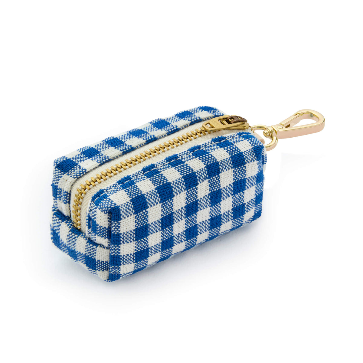 Lake Blue Gingham Waste Bag Holder from The Foggy Dog