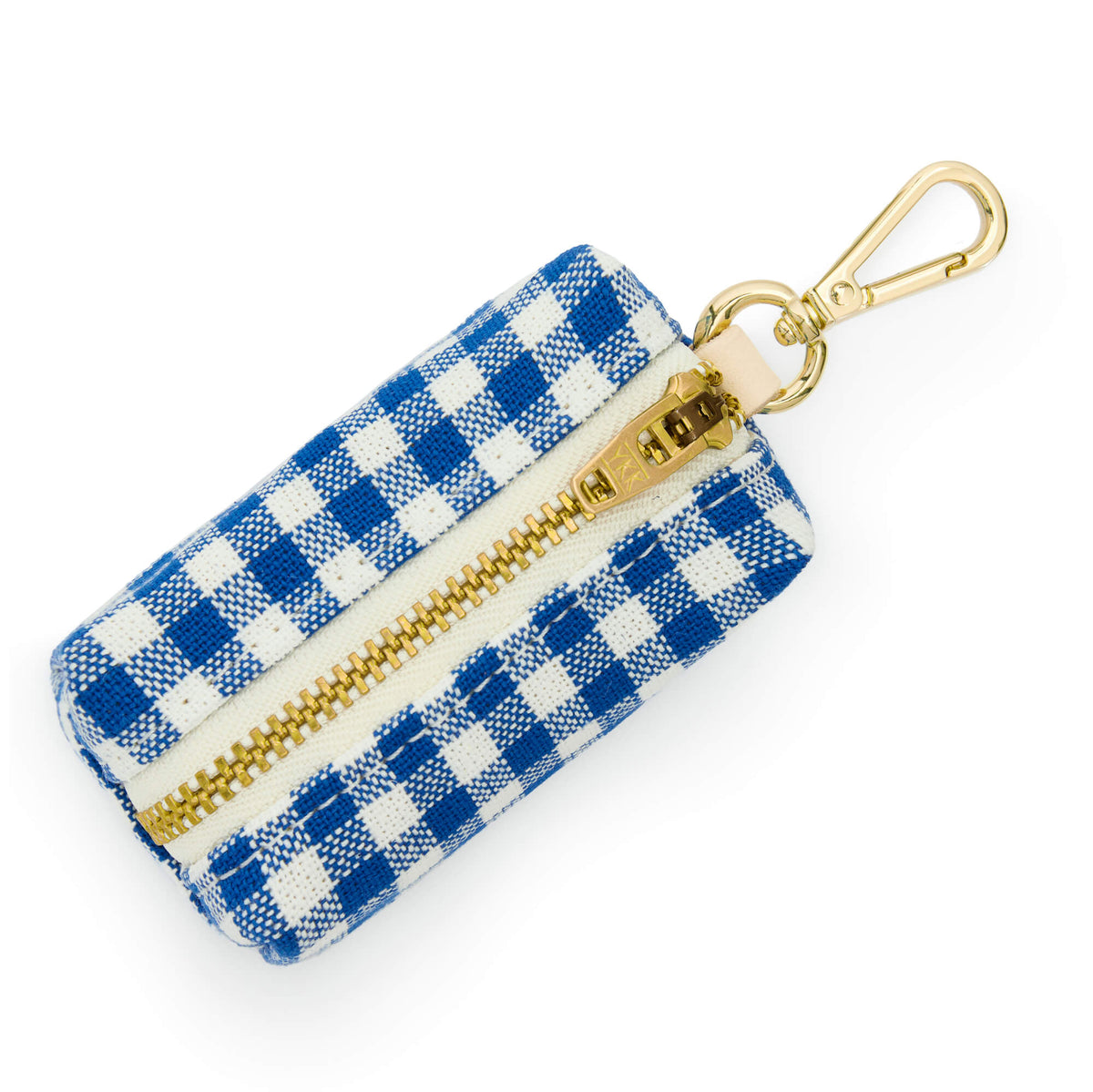 Lake Blue Gingham Waste Bag Holder from The Foggy Dog