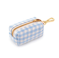 Sky Blue Gingham Waste Bag Dispenser from The Foggy Dog