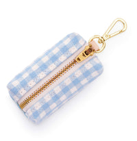 Sky Blue Gingham Waste Bag Dispenser from The Foggy Dog