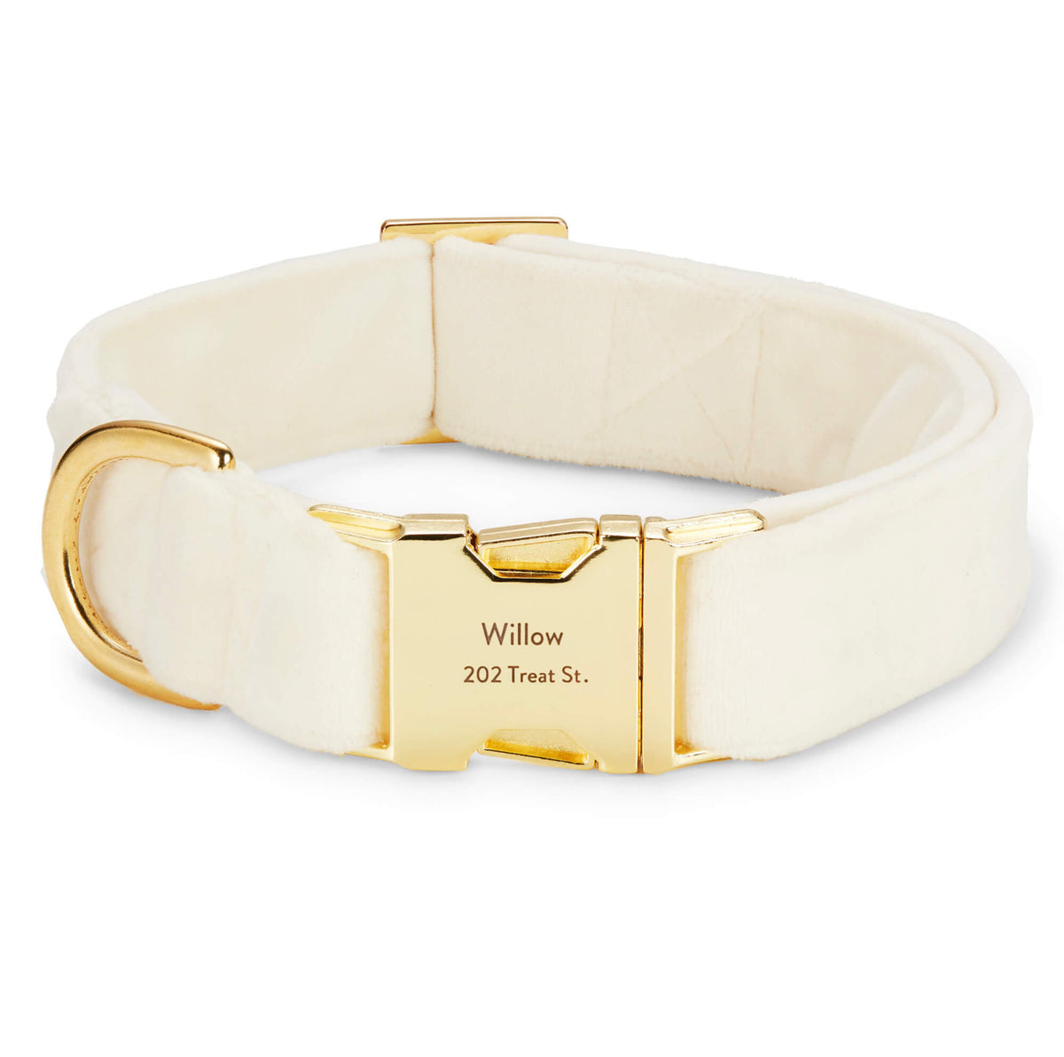 Ivory Velvet Dog Collar from The Foggy Dog