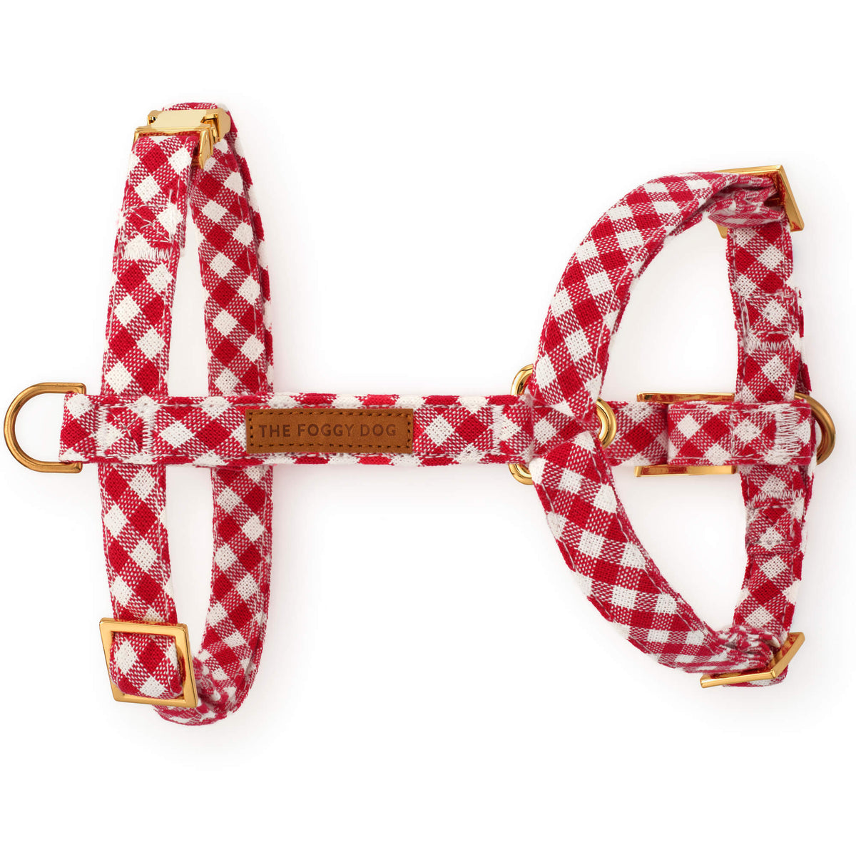 Red Gingham Dog Harness from The Foggy Dog