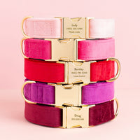 Cranberry Velvet Dog Collar view 6