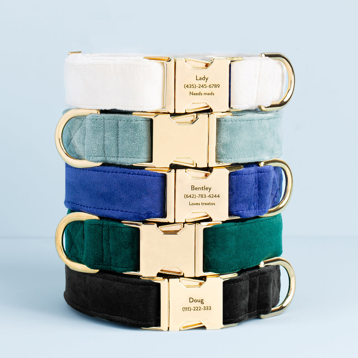 Ivory Velvet Dog Collar from The Foggy Dog 
