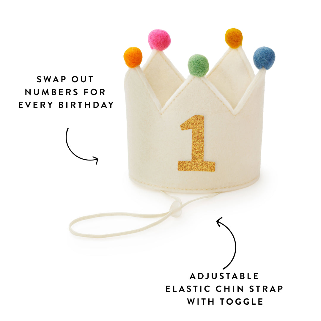Ivory Dog Birthday Crown + Numbers Set view 3