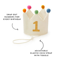 Ivory Dog Birthday Crown + Numbers Set view 3
