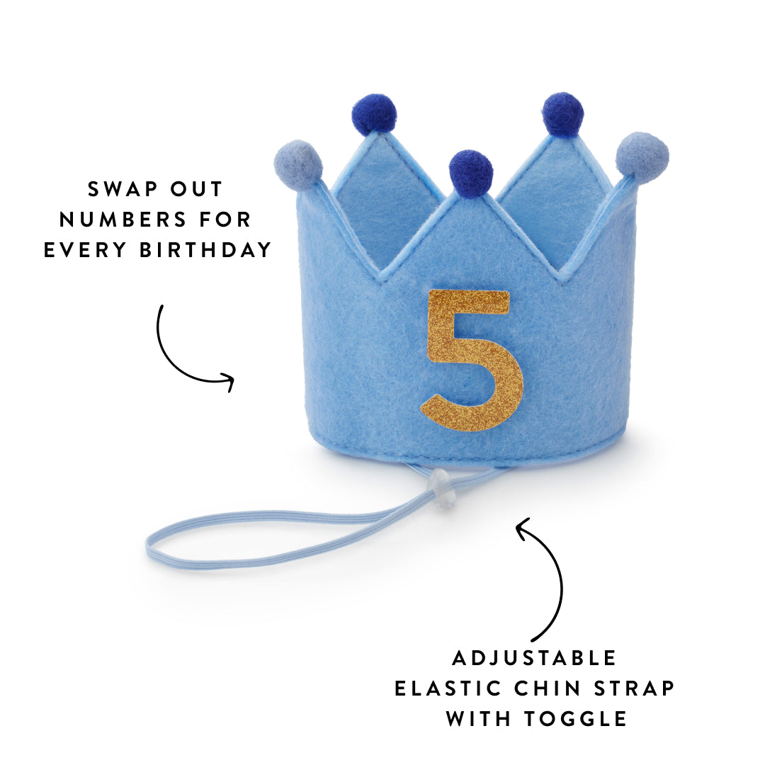 Light Blue Dog Birthday Crown from The Foggy Dog