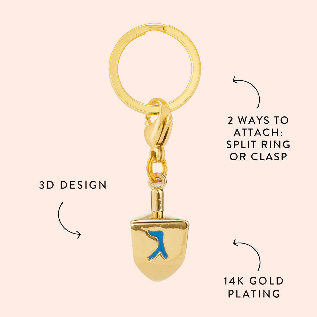 Dreidel Collar Charm view 2