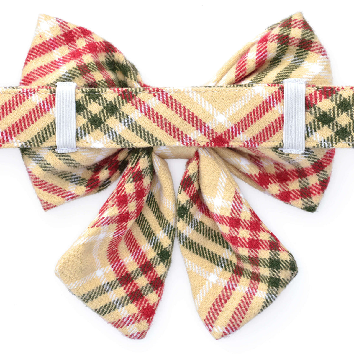 Eggnog Plaid Flannel Lady Dog Bow view 2