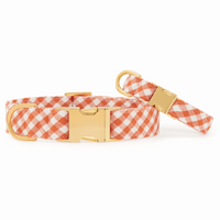 Cider Gingham Dog Collar from The Foggy Dog