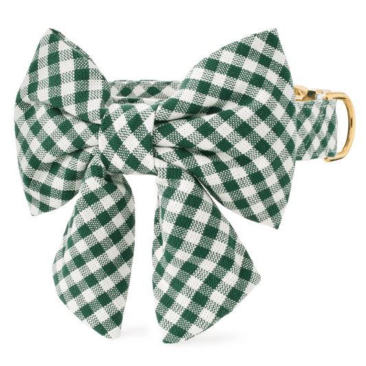 Evergreen Gingham Lady Bow Collar view 1