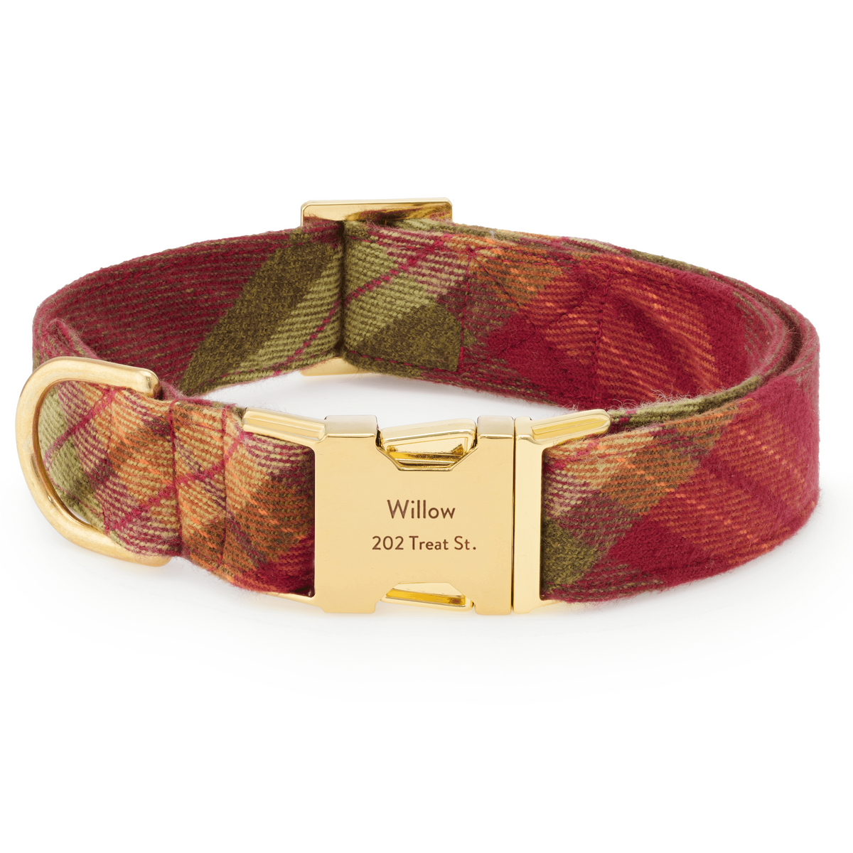 Orchard Plaid Flannel Dog Collar from The Foggy Dog