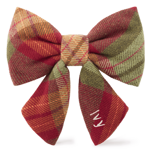 Orchard Plaid Flannel Lady Dog Bow view 1