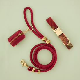 Orchard Plaid Flannel Collar Walk Set from The Foggy Dog