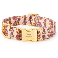 Blockprint Floral Dog Collar from The Foggy Dog