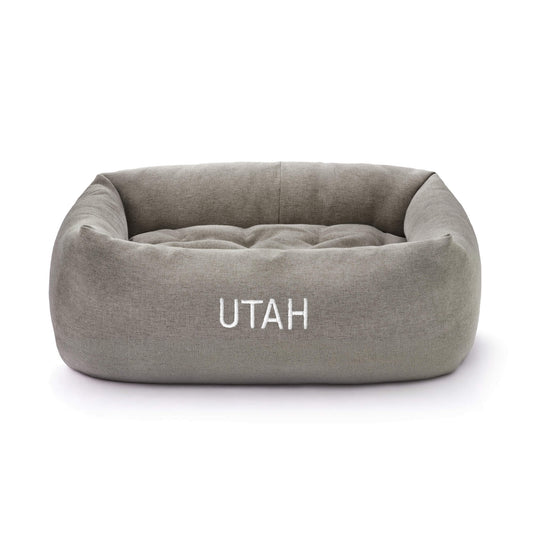 Pebble Gray Flannel Bolster Bed view 1