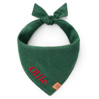 Evergreen Herringbone Flannel Dog Bandana from The Foggy Dog