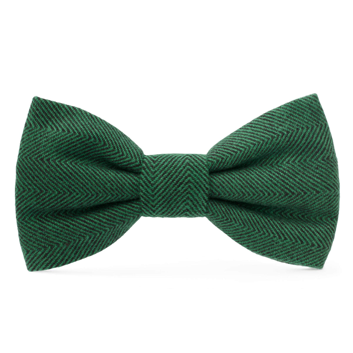 Evergreen Herringbone Flannel Dog Bow Tie from The Foggy Dog