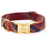 Marlow Plaid Flannel Dog Collar from the Foggy Dog