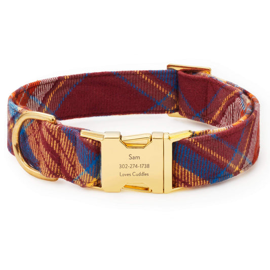 Marlow Plaid Flannel Dog Collar view 1