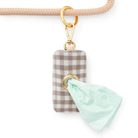 Mushroom Brown Gingham Waste Bag Holder from The Foggy Dog