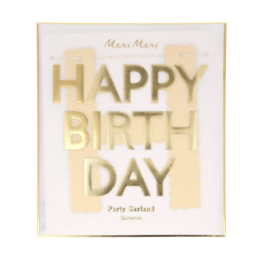 Gold Scallop Happy Birthday Garland from Meri Meri at The Foggy Dog