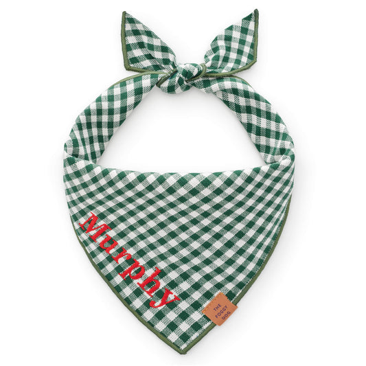 Evergreen Gingham Dog Bandana view 1