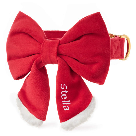 Santa Paws Lady Bow Collar view 1