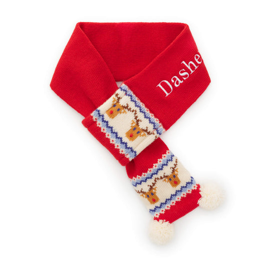 Reindeer Fair Isle Knit Dog Scarf view 1
