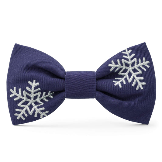 Snowflakes Embroidered Dog Bow Tie view 1