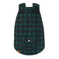 Media: Black Watch Plaid Reversible Dog Jacket from The Foggy Dog