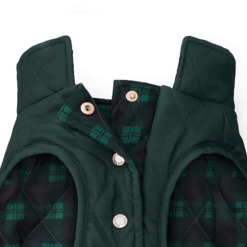 Black Watch Plaid Reversible Dog Jacket from The Foggy Dog