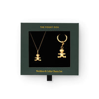 Gold Teddy Bear Necklace and Collar Charm Set view 1