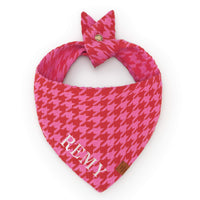 Pink and Red Houndstooth Dog Bandana from The Foggy Dog