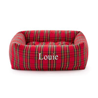 Tartan Plaid Flannel Bolster Dog Bed from The Foggy Dog