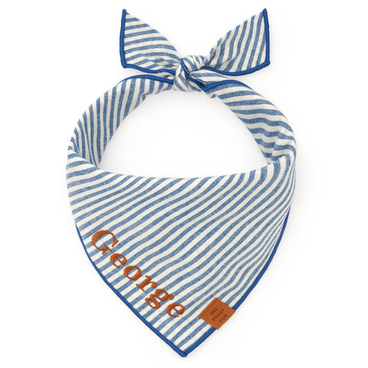 Lake Blue Stripe Dog Bandana view 1