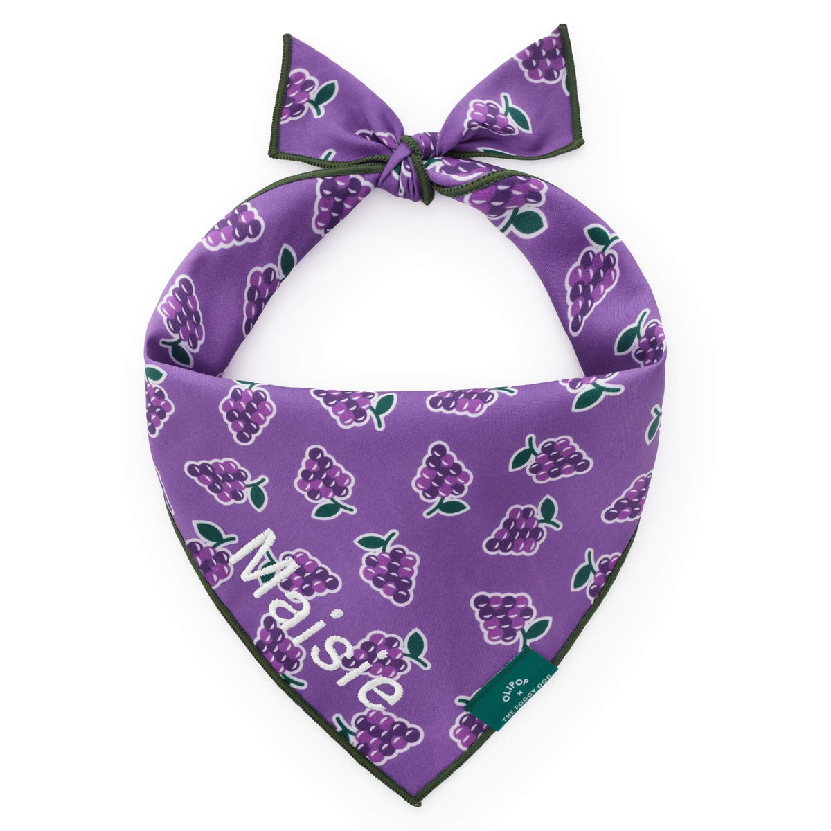 OLIPOP x TFD Classic Grape Dog Bandana from The Foggy Dog