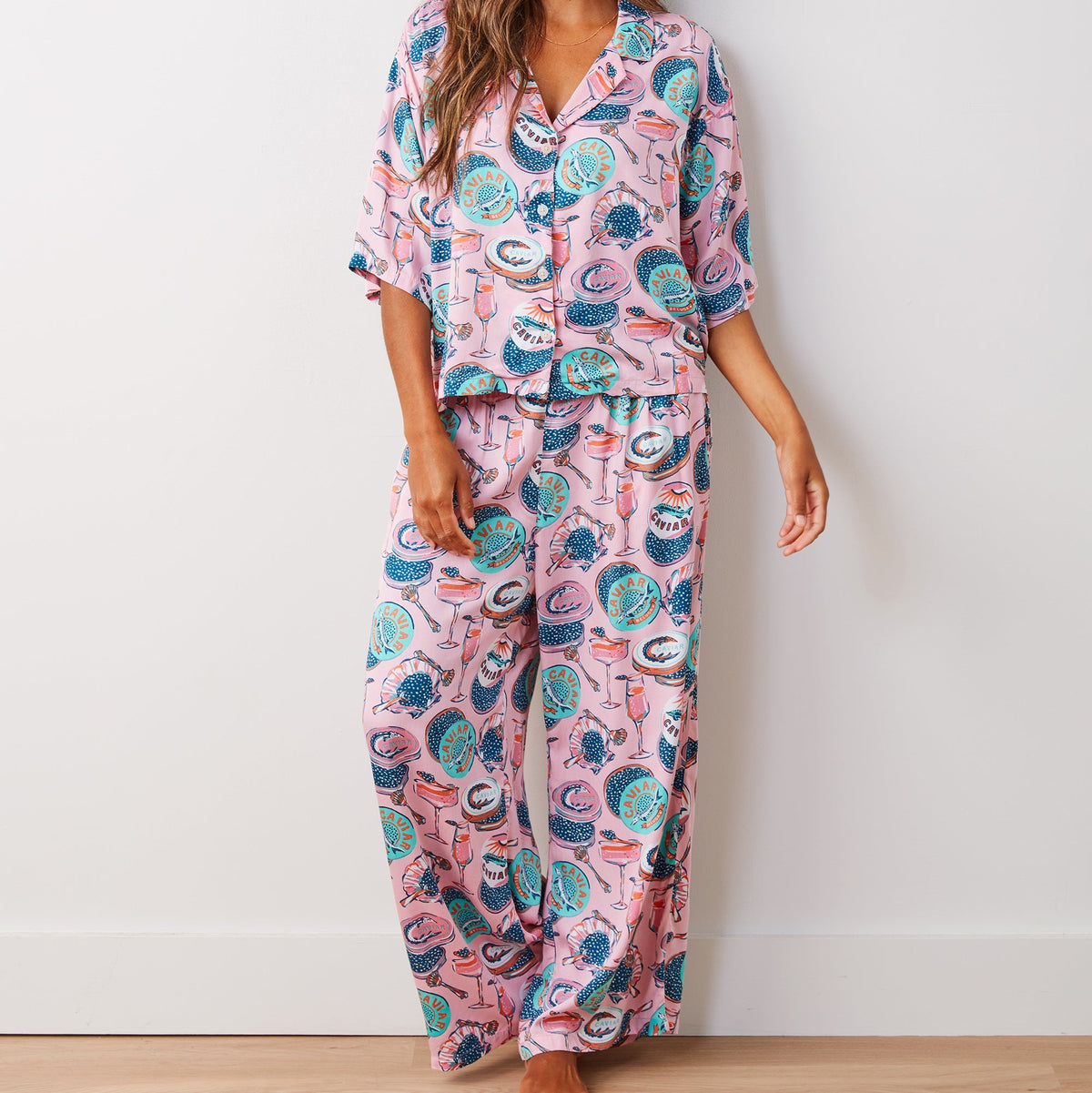 Printfresh Champagne &amp; Caviar Long PJs view 1