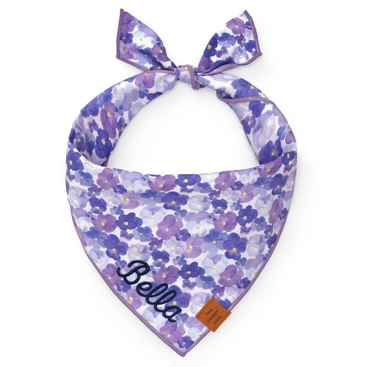 Pressed Pansies Dog Bandana view 1