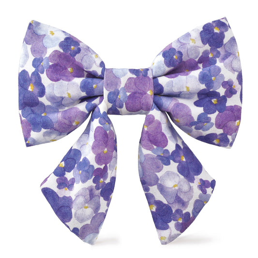 Pressed Pansies Lady Dog Bow view 1