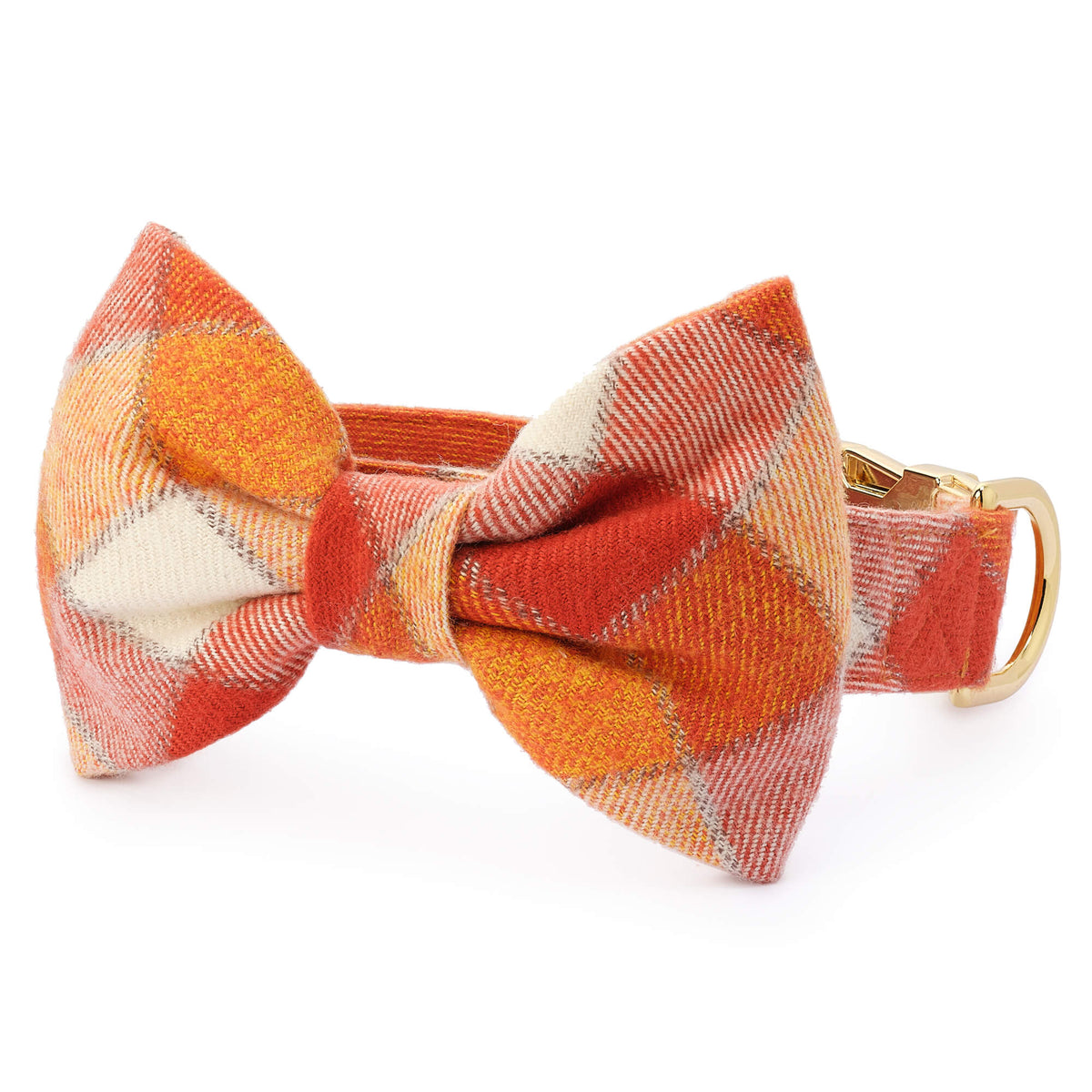 Pumpkin Spice Plaid Flannel Bow Tie Collar view 1