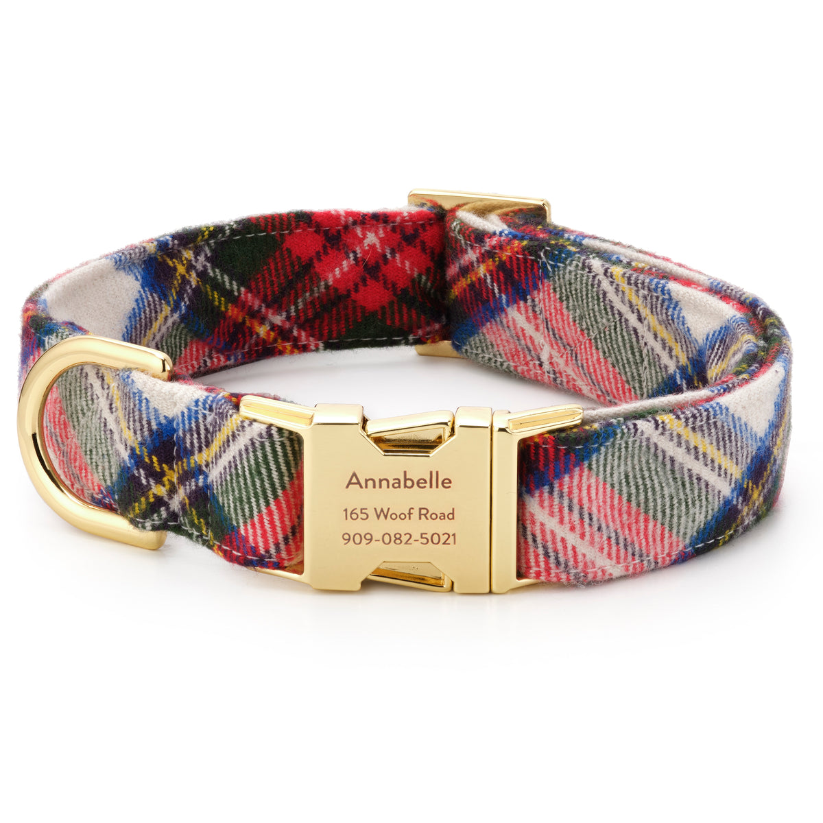 Regent Plaid Flannel Dog Collar view 1